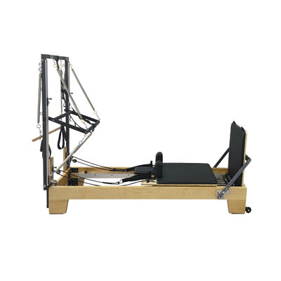 Calidad Reformador de pilates de madera de haya U+PL020BA con sistema de conexión de resorte de torre Fábrica
