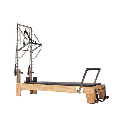Qualität Widerstandswinkel Holz-Pilates-Ausrüstung Eiche-Pilates-Reformer U+PL006A mit Trainingsmodul Fabrik